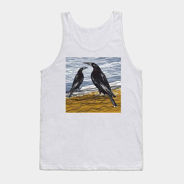 Tasmanian Black Currawong Tank Top by topologydesign